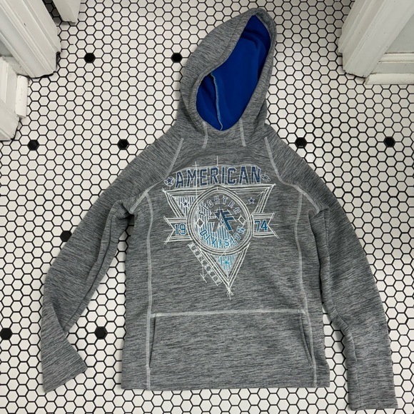 American fighter hooded sweatshirt with thumb holes size medium - Picture 1 of 3